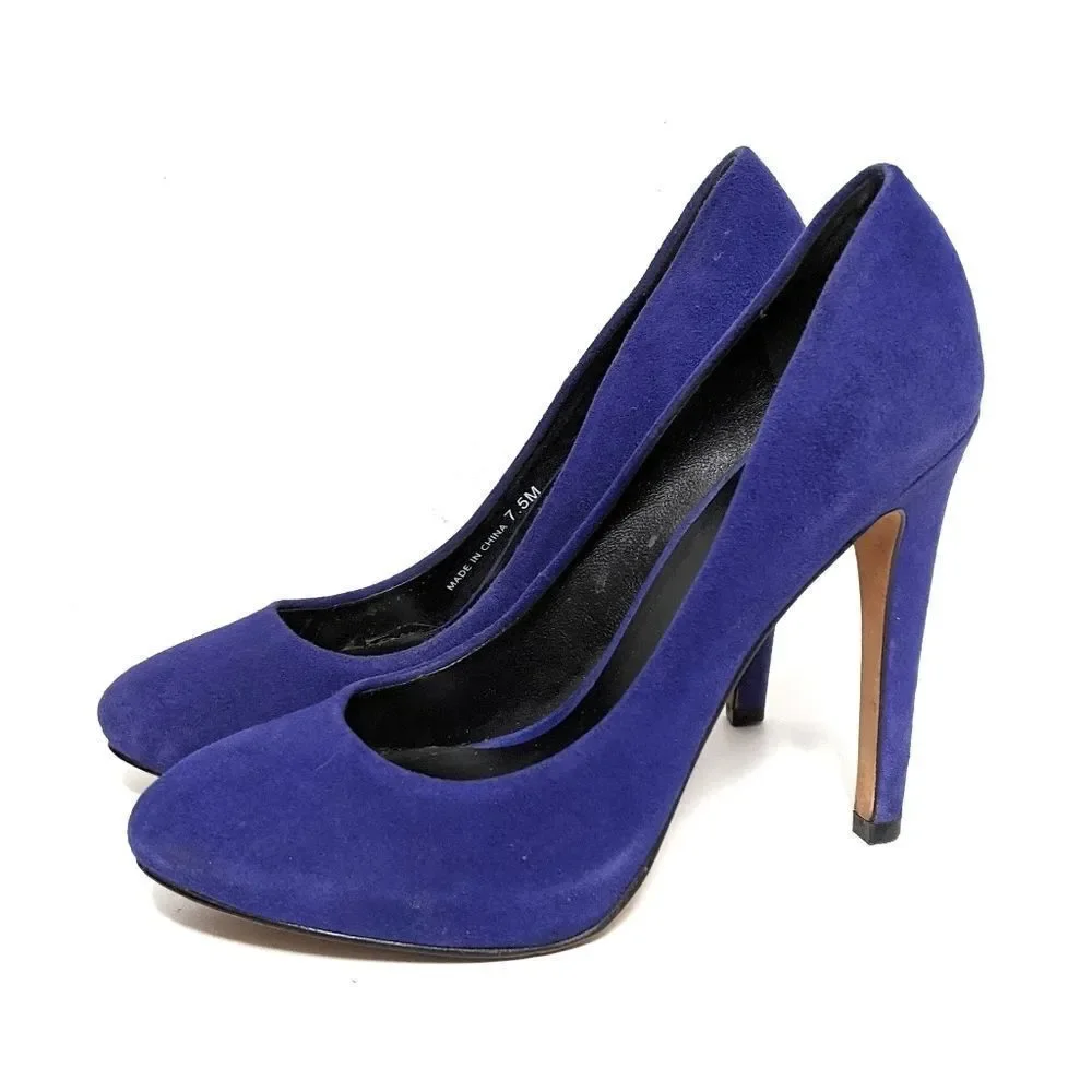DOLCE VITA Suede Platform Almond Toe Heels 7.5